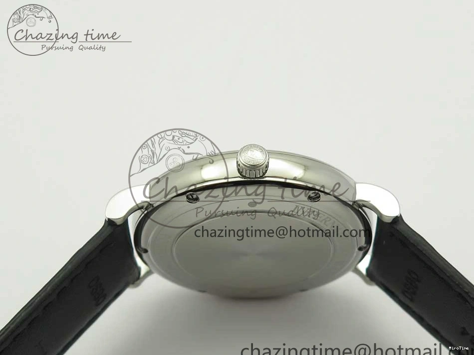 MIROTIME 0309 Portofino Automatic SS FKF 1:1 Best Edition White Dial RG Markers on Black Leather Strap A Stretchable 7141